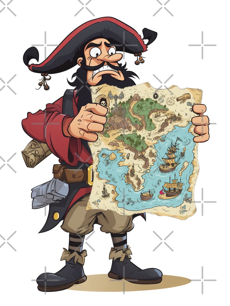 Cartoon pirate with a treasure map. Baby One-Piece for Sale by DEGryps