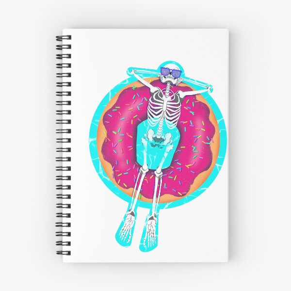 Artikelvorschau, Hot Ghoul Summer Skelett schwimmt in rosa Donut entworfen und verkauft von ExtraCaffeine.