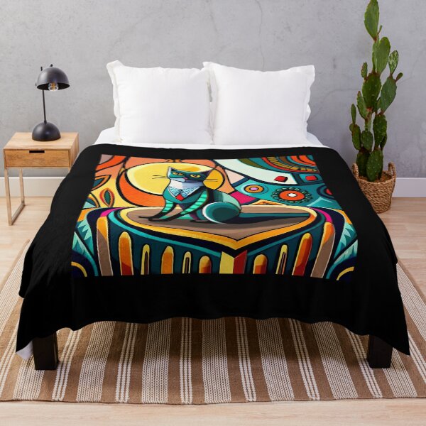 Item preview, Painted colorful funny cat mosaic designed and sold by HappyTrippy.