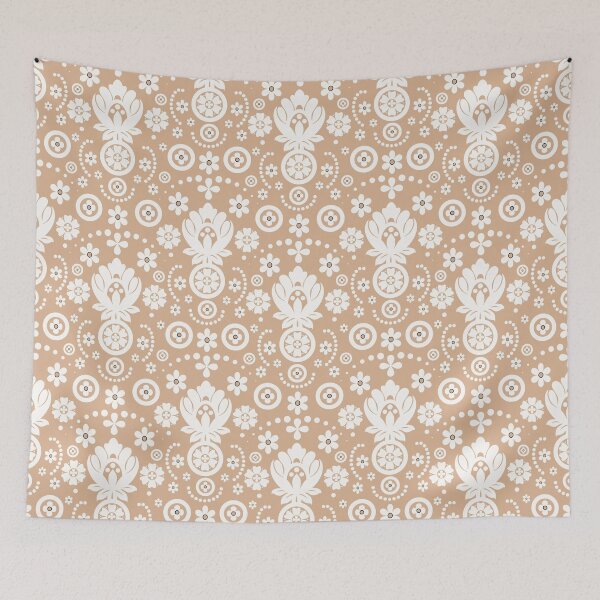 Item preview, Floral Eyelet Lace Pattern - Warm Beige designed and sold by SilverPegasus.