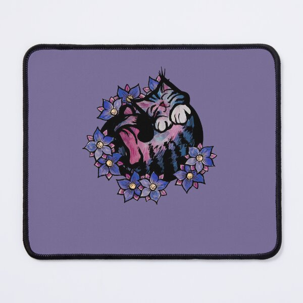 Item preview, Cute purple kitty cat cuddles fun flower art kitties designed and sold by FrictionMaxxing.