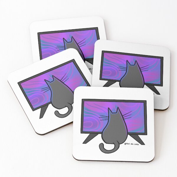 Item preview, Cat watching TV designed and sold by TheVixCats.