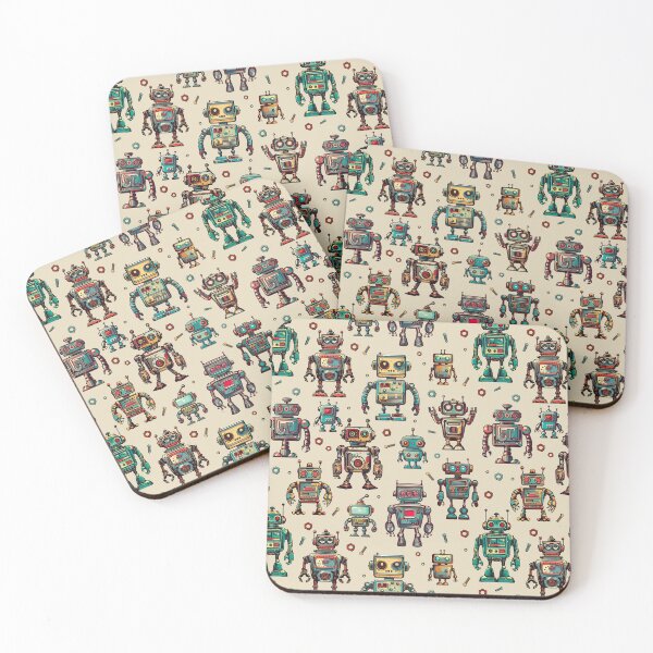 Item preview, Lots of retro robots pattern designed and sold by damomonkey.