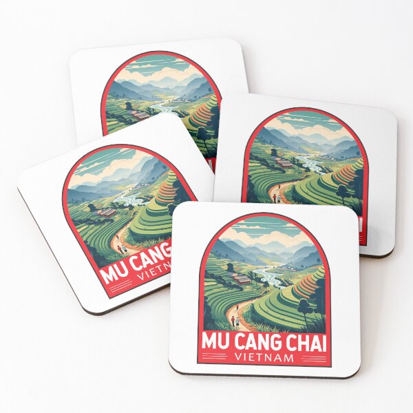 Item preview, Mu Cang Chai Vietnam Travel Retro Emblem designed and sold by KrisSidDesigns.