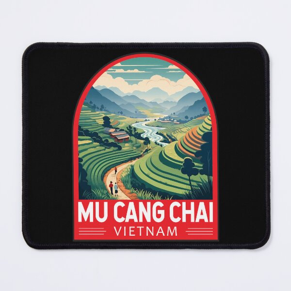 Item preview, Mu Cang Chai Vietnam Travel Retro Emblem designed and sold by KrisSidDesigns.
