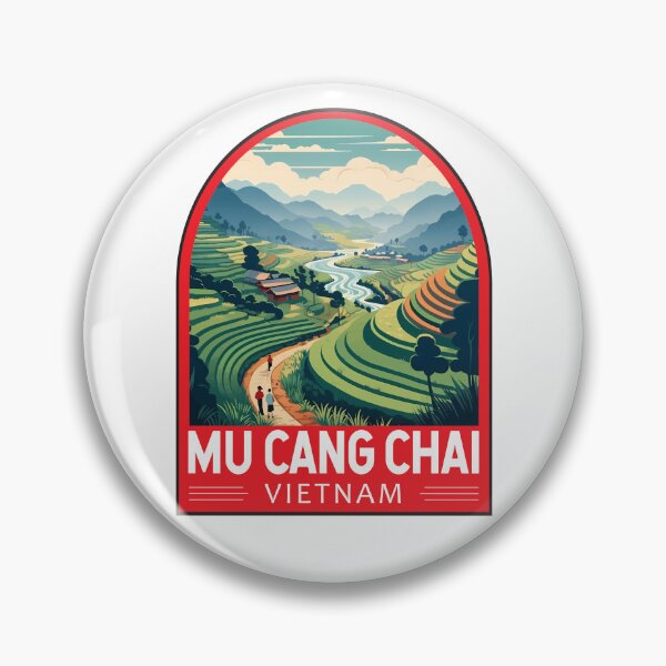 Item preview, Mu Cang Chai Vietnam Travel Retro Emblem designed and sold by KrisSidDesigns.