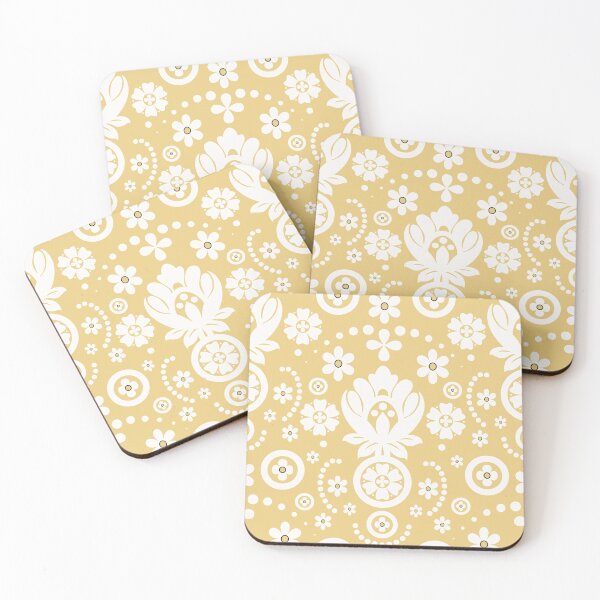 Item preview, Floral Eyelet Lace Pattern - Vintage Yellow designed and sold by SilverPegasus.