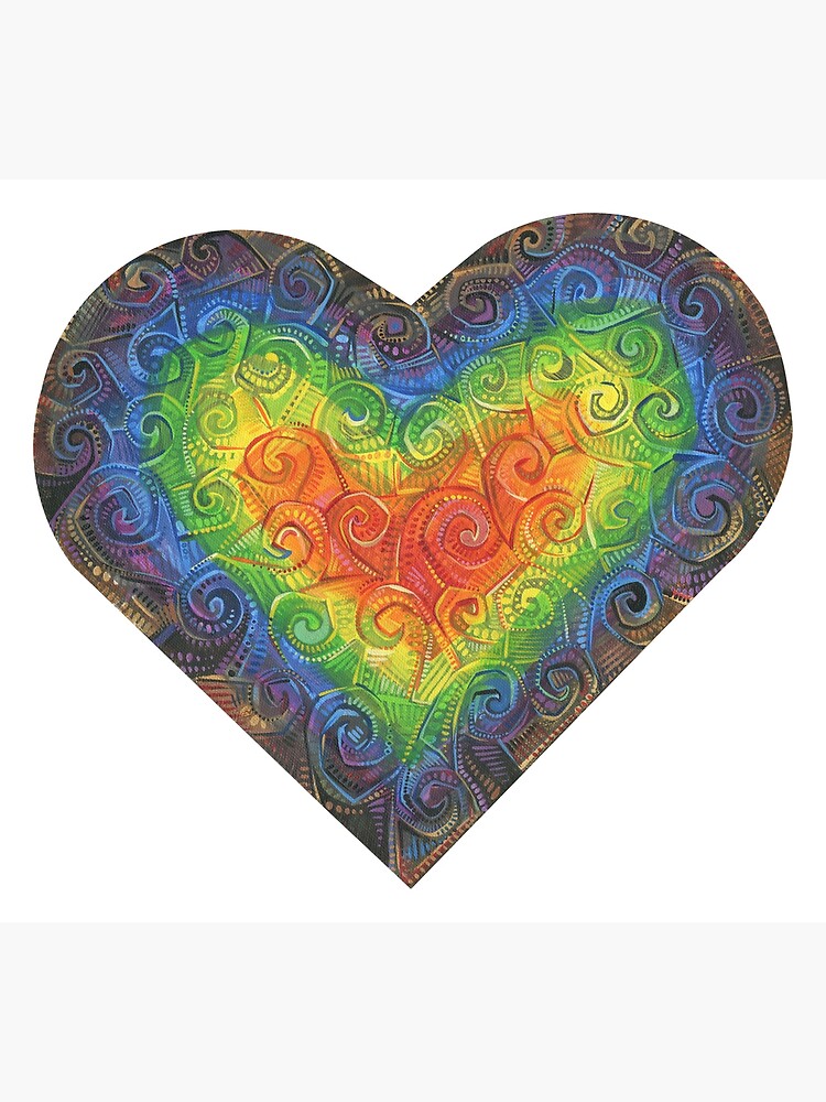 Thumbnail 3 of 3, Art Print, Rainbow Swirl Heart designed and sold by gwennpaints.