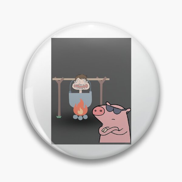 Item preview, Badass Pig Cooking a Human Graphic designed and sold by adamshauna.