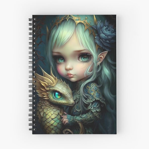 Item preview, Cute Fairy with little Dragon designed and sold by Red Witch Art.
