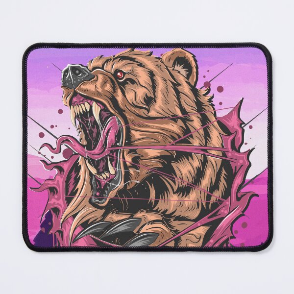 Item preview, Wild nature bear Grizzly in forest mountains designed and sold by LaakiiArt.