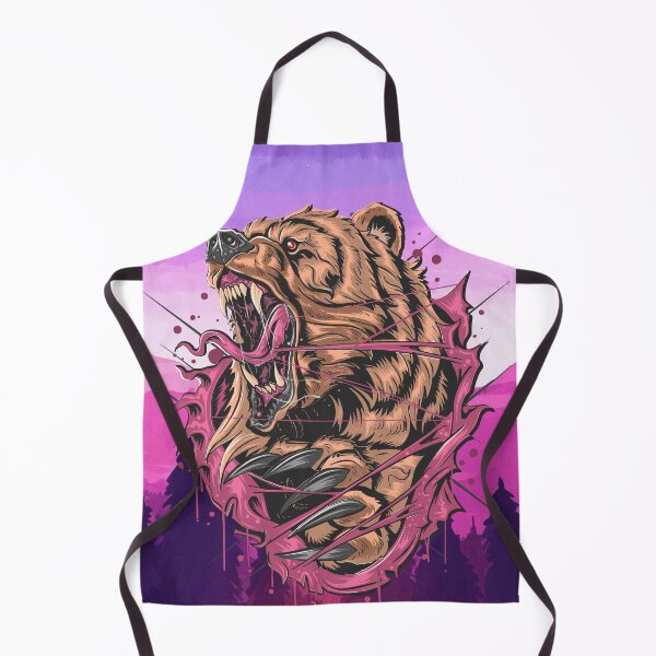 Item preview, Wild nature bear Grizzly in forest mountains designed and sold by LaakiiArt.