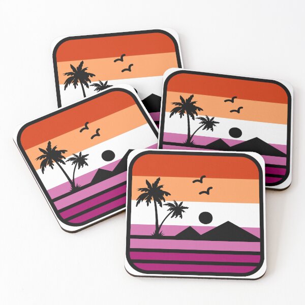 Item preview, Lesbian Pride Flag Beach Sunset designed and sold by MxA19.