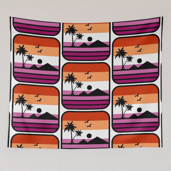 Item preview, Lesbian Pride Flag Beach Sunset designed and sold by MxA19.