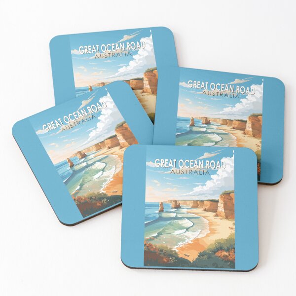 Item preview, Great Ocean Road Australia Travel Art Vintage designed and sold by KrisSidDesigns.