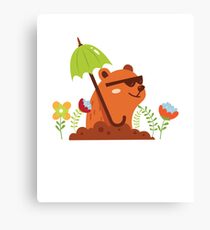 Funny and Awsome Happy Groundhog Day TShirt Canvas Print