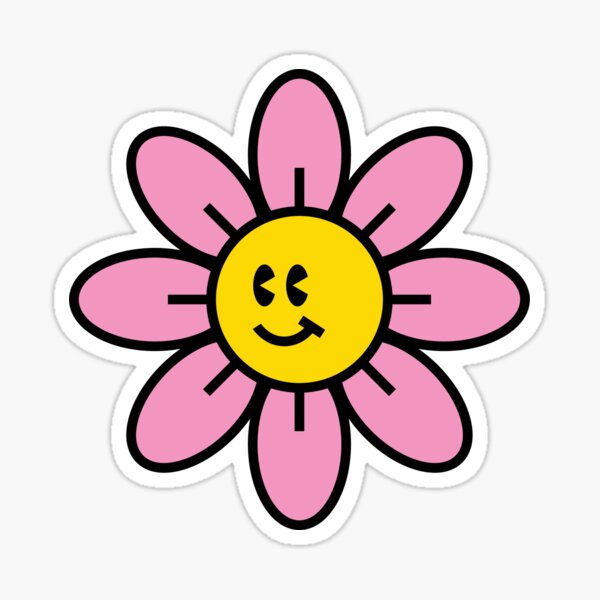 Funky Flower Pink Sticker