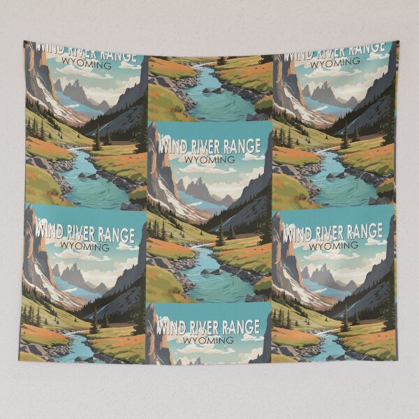 Item preview, Wind River Range Wyoming Travel Art Vintage designed and sold by KrisSidDesigns.