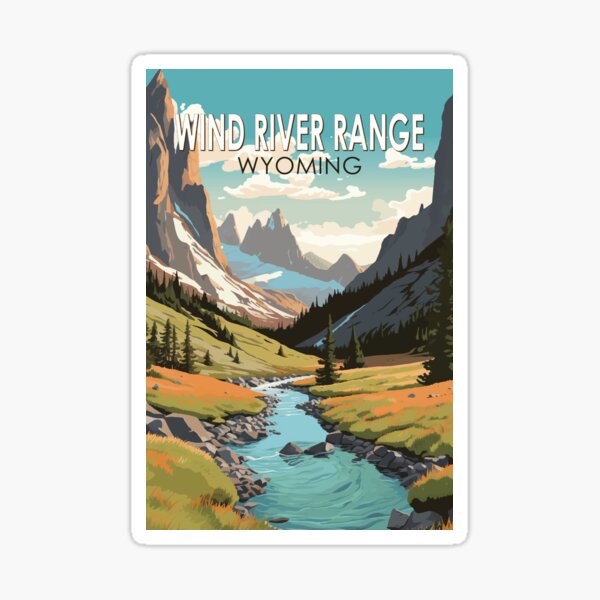 Item preview, Wind River Range Wyoming Travel Art Vintage designed and sold by KrisSidDesigns.