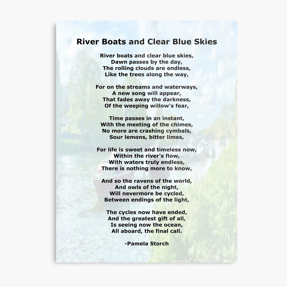 River Boats and Clear Blue Skies Poem