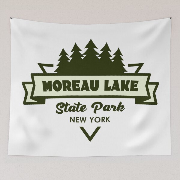Item preview, Moreau Lake State Park New York Trees And Ribbon designed and sold by bivenart.