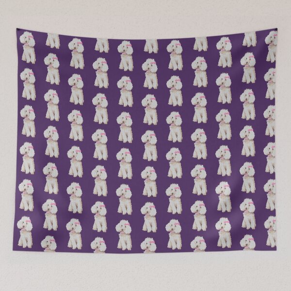 Item preview, WHITE POODLE DOG WITH PINK BOW designed and sold by coffeeflavour.