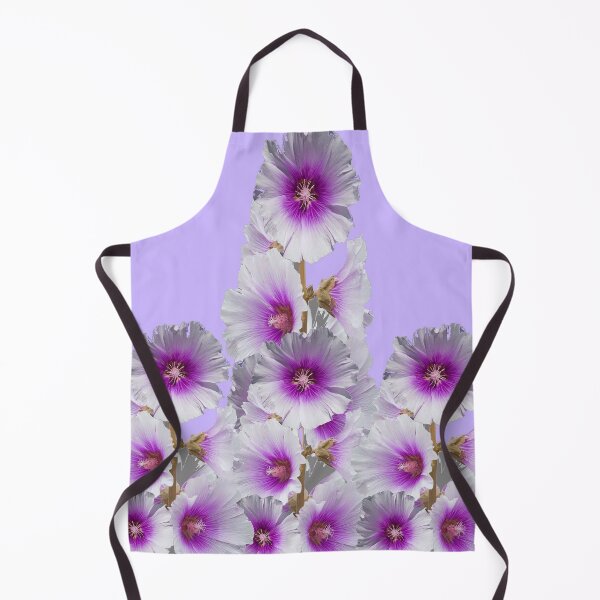 Item preview, LILAC PURPLE GARDEN HOLLYHOCKS PATTERN ART designed and sold by sharlesart.
