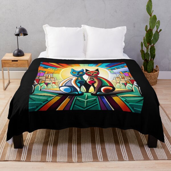 Item preview, Painted colorful funny cats mosaic designed and sold by HappyTrippy.
