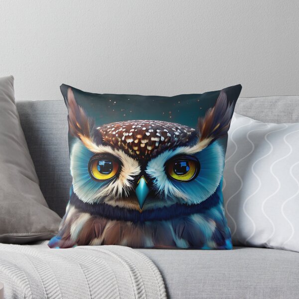 Item preview, Owl Eyes See You: Adorable Digital Design of a Brown and White Owl Staring Straight On designed and sold by BuyByButterfly.