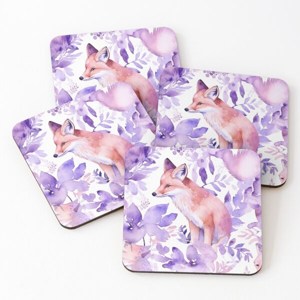 Item preview, Purple Watercolor Foxes designed and sold by MatterToEnergy.