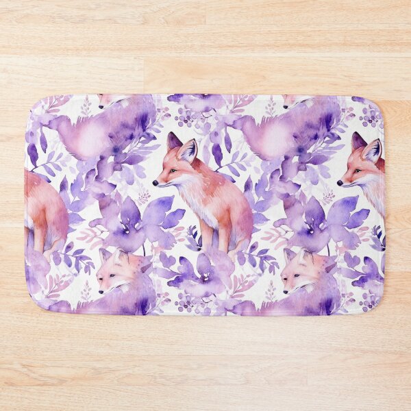 Item preview, Purple Watercolor Foxes designed and sold by MatterToEnergy.