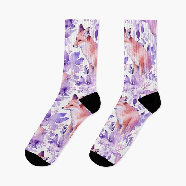 Item preview, Purple Watercolor Foxes designed and sold by MatterToEnergy.