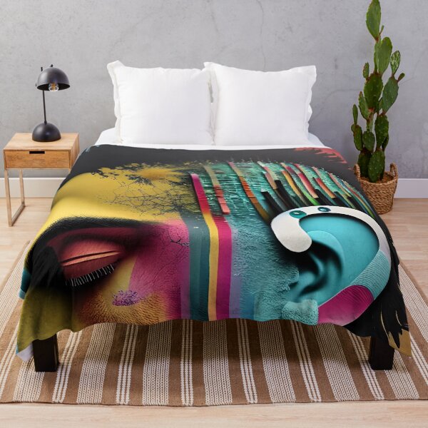 Item preview, Vibrant Notes: Abstract Portrait T-Shirt Conveying Emotions through Music designed and sold by artmanikin.