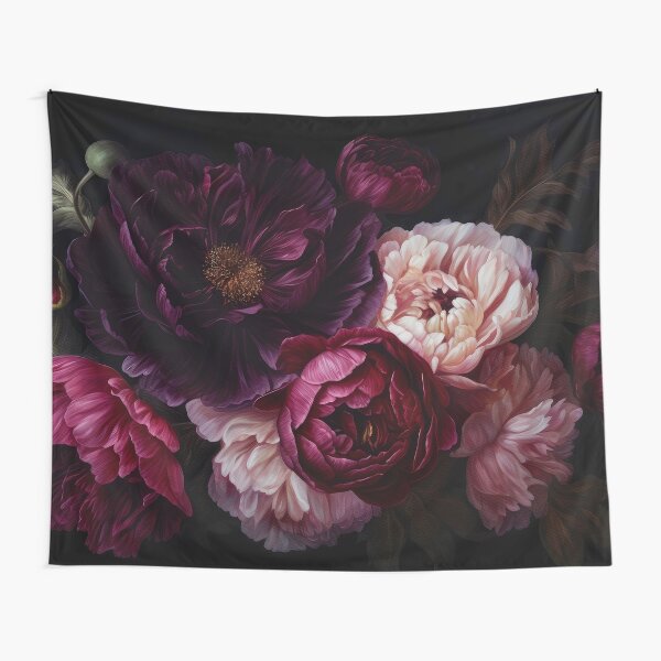 Aperçu de l'œuvre Jardin de nuit botanique baroque floral vintage d'ambiance créée et vendue par UtArt.
