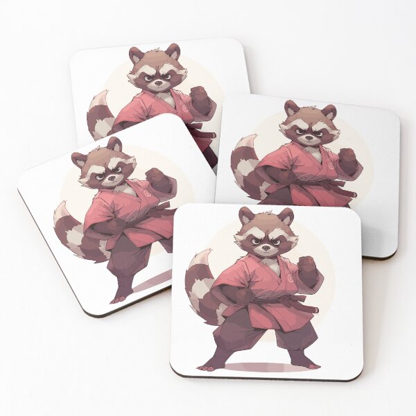 Item preview, Karate Raccoon Fighter - Martial Arts Animal Art Print designed and sold by QualityQuest.