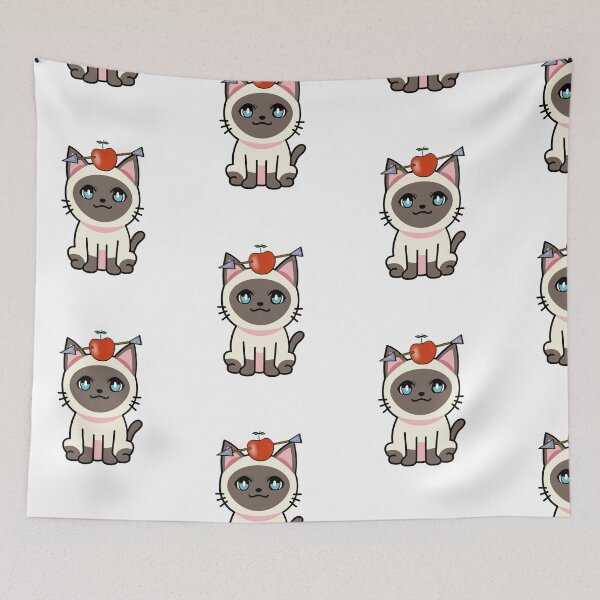 Item preview, Funny Siamese cat has an apple with an arrow through it designed and sold by Pet Station.