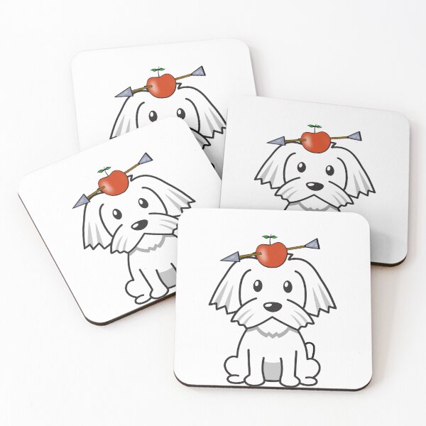 Item preview, Cute white Dog has an apple with an arrow through it designed and sold by Pet Station.