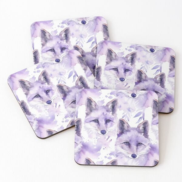 Item preview, Purple Watercolor Foxes designed and sold by MatterToEnergy.