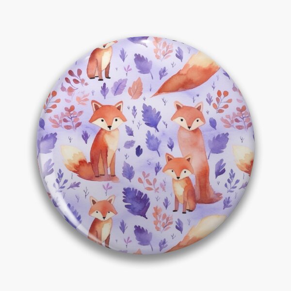 Item preview, Purple Watercolor Foxes designed and sold by MatterToEnergy.
