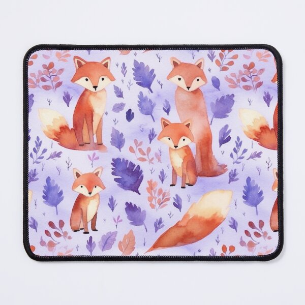Item preview, Purple Watercolor Foxes designed and sold by MatterToEnergy.