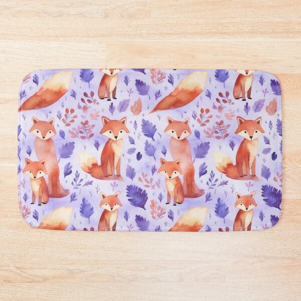 Item preview, Purple Watercolor Foxes designed and sold by MatterToEnergy.