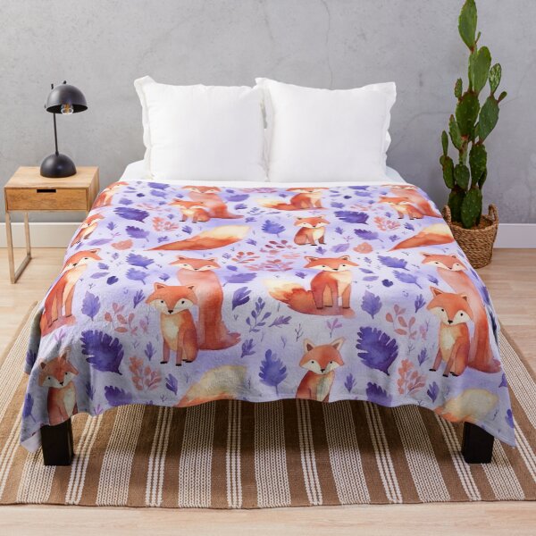 Item preview, Purple Watercolor Foxes designed and sold by MatterToEnergy.