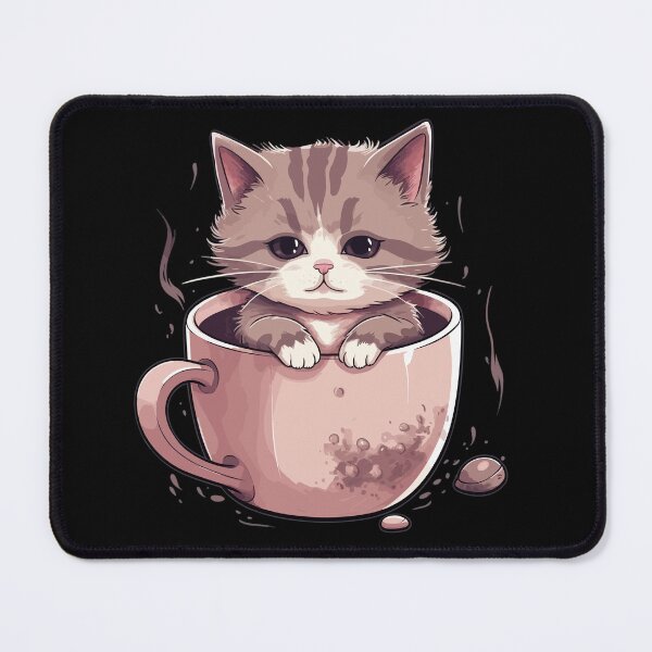 Item preview, Sweet Coffee Cat - Adorable Kitty Illustration designed and sold by QualityQuest.