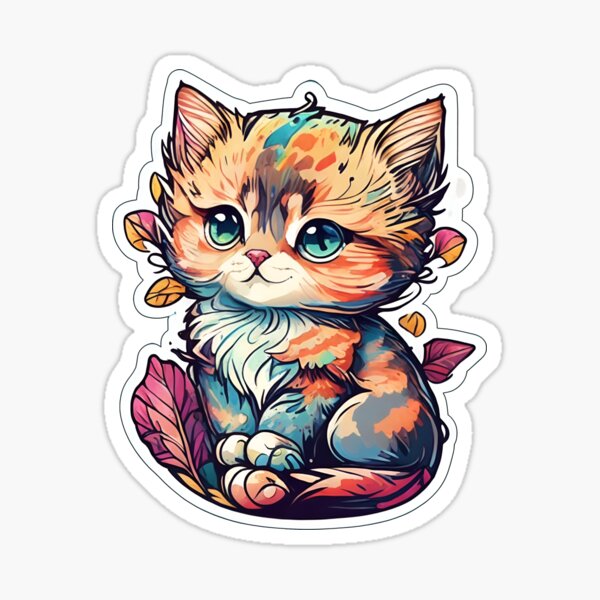 Item preview, Whiskers and Whimsy: Cat Sticker Delight designed and sold by MeowtifullyCute.