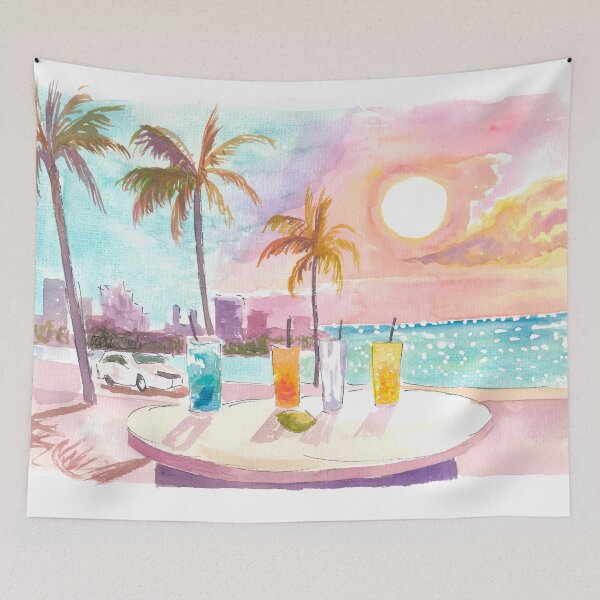 Item preview, Feeling the Soft Breeze in Miami Beach with Cocktails designed and sold by artshop77.