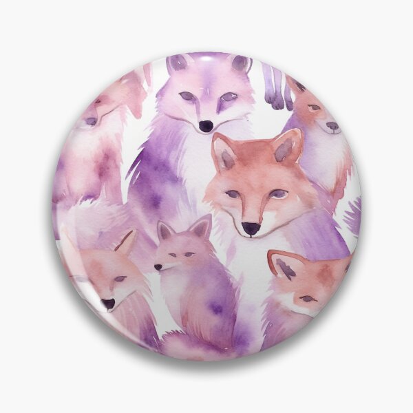 Item preview, Purple Watercolor Foxes designed and sold by MatterToEnergy.
