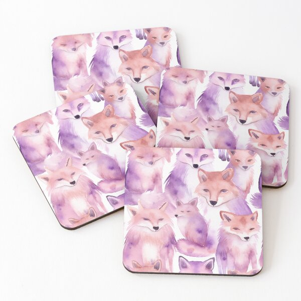 Item preview, Purple Watercolor Foxes designed and sold by MatterToEnergy.