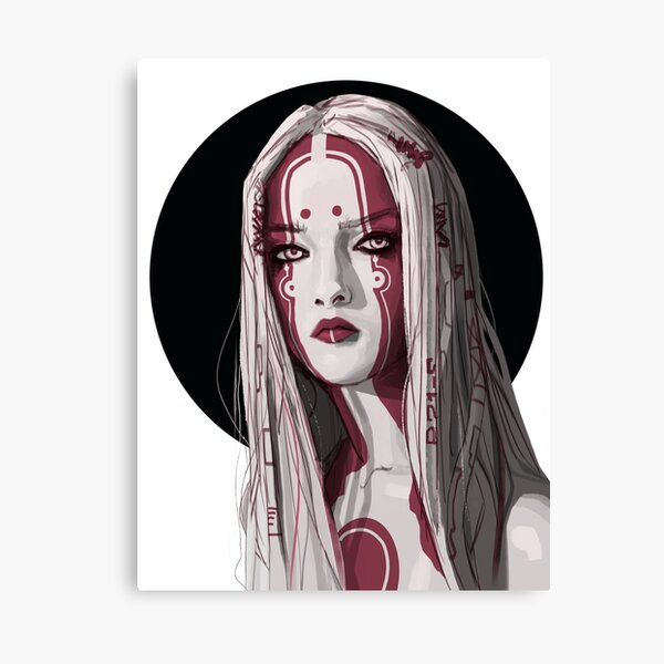 Red Tribe girl Dagnonart Canvas Print