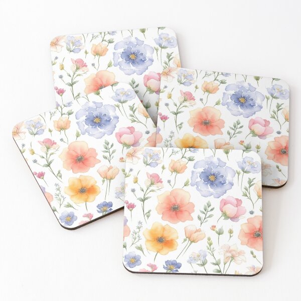 Item preview, water color flowers pattern with white background designed and sold by basitcv.