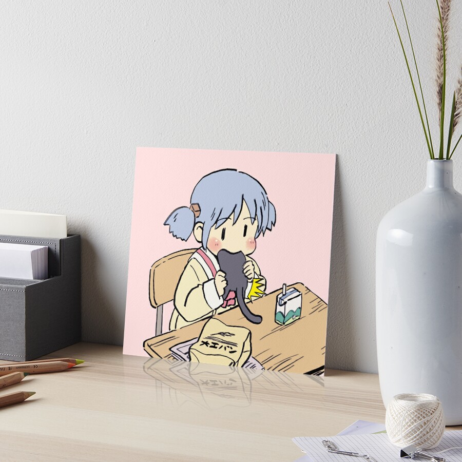 I draw that scene of mio eating sakamoto for lunch / funny nichijou face  meme - Anime Meme - Posters and Art Prints